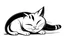 Placeholder: lazy cat cartoon simple black and white