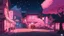 Placeholder: Cute pink-aesthetic anime town at night, lofi with sparkles