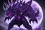 Placeholder: legendary dark type pokemon. Chaos. Black and purple colors. big. intimidating. moon. night. god. beast. creature.