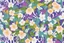 Placeholder: seamless white background 4 front panel shirt designs in colourful floral patterns plain background , collage ,njideka akunyili crosby Jeremy MannDavid HockneyKari Jurick Michael Maczuga