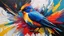 Placeholder: abstract expressionist painting of an award-winning photo of an (bird | animal | bug ), hyperrealistic zhibi, energetic brushwork, bold colors, abstract forms, expressive, emotional