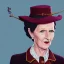 Placeholder: Portrait of a 30 year old witch like Margaret Thatcher and Mary Poppins