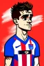 Placeholder: Antoine Griezmann French football player ,cartoon 2d