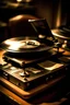 Placeholder: An artistic photograph of a vintage record player playing a Beatles album