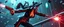 Placeholder: airbrush 3d rendering, mafia cyberpunk stylish lady dr smick Vex is now officially in stasis. No experiments. No clones. No accidental galaxy-ending breakthroughs. sci fi guns and rays, shattering glass background, flying debris, wicked smile, jumping guard rail pose
