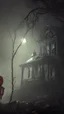 Placeholder: Generate a spine-chilling Halloween horror scene featuring a robot chicken as if it's a character from a terrifying movie, with eerie lighting and a haunting atmosphere , photo / ultra realistic."