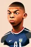 Placeholder: Kylian Mbappe French soccer player ,cartoon 2d