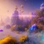 Placeholder: blue gold and violet landscape with multicolored crystals falling from the sky, full of details, smooth, bright sunshine，soft light atmosphere, light effect，vaporwave colorful, concept art, smooth, extremely sharp detail, finely tuned detail, ultra high definition, 8 k, unreal engine 5, ultra sharp focus