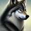 Placeholder: This wolf's fur is soft and pitch-black colored. They have bleak blue-grey eyes. This wolf has one notable scar on their front right leg. They are deaf in their right ear