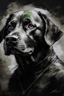 Placeholder: Portrait of a black Labrador in the style of Yoji Shinkawa, Guy Denning, Florian Nicolle, Willem Haenraets