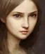 Placeholder: intricate, elegant, sharp focus, illustration, detailed eyes, digital painting, concept art, matte, masterpiece, face portrait of a young and cute ukrainian girl, au naturel, adorable, round face, slightly smiling, art by andrey shishkin