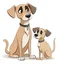 Placeholder: mother dog and father dog cartoon