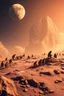 Placeholder: A surface of a planet that is full of monkeys