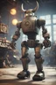 Placeholder: viking robot with rocket boots in fallout 4 setting, bokeh, downlight, prize winning, depth of field, trading robot monster in background, stereoscopic cartoon