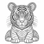 Placeholder: mandala baby tiger, happy, cute animals, full view, realistic, coloring page, only draw lines, coloring book, clean line art, –no sketch, color, –ar 3:4, white background, minimalistic black lines, minimal black color, low level black colors, coloring page, avoid thick black colors, thin black line art, avoid colors, perfect shape, perfect clear lines,