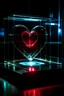 Placeholder: heart in glass showcase secured by lasers