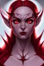 Placeholder: Portrait of a Dungeons and Dragons Tiefling girl with deep red sin, pretty, beautiful, symmetrical horns protruding fromn forehead, devil horns, smile, epic lighhting, cinematic, fantasy, , high quality, best quality, high definition, masterpiece, 8k, artstation, artwork, concept art