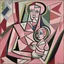 Placeholder: piccasso cubism pink woman and child