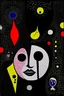Placeholder: Black heart and face and blood and oil paints by Joan miro