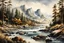 Placeholder: museum quality watercolor painting of the untamed American wilderness in the style of Karl Bodmer, rendered as an aquatint, with a fine art aesthetic, highly detailed , 8k UHD cinegraphic realism