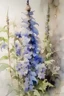 Placeholder: Watercolour of delphiniums in the style of willem henraets