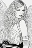 Placeholder: coloring pages of taylor swift for adults, Designs Black and white, No Shading
