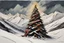 Placeholder: Christmas tree on a snow covered mountainside in the style of Frank Auerbach
