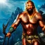 Placeholder: Fantasy, Dwayne Johnson as Aquaman, heroic, award winning, insanely detailed, sunlit, realistic, fighting,acrylic paint, 8k resolution, hdr