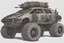 Placeholder: tribal armored muscle car with weapons and effigies, post-apocalyptic, concept art