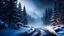 Placeholder: fir forrest scenery, heavy mist,valley,creek,forest,christmas ,tree,,nature,night,snow,fir tree,high-quality photograph,zeiss prime lens, bokeh , high detail, smooth render, unreal engine 5, dust effect, vivid colors,night