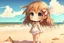 Placeholder: cute chibi girl at the beach