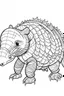 Placeholder: outline art for Armadillo Pup coloring pages with sitch, white background, Sketch style, full body, only use outline, toddlers style, clean line art, white background, no shadows and clear and well outlined.