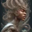 Placeholder: sango fantasy, fantasy magic, intricate, sharp focus, illustration, highly detailed, digital painting, concept art, matte, artgerm and paul lewin and kehinde wiley, masterpiece sexy lips Asian afro lips black African lady body mermaid Dragon head silver bright rain lady outer space mermaid pretty skull head