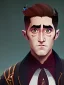 Placeholder: Portrait of a 30 year old strange gay warlock like Jake Gyllenhaal