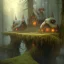 Placeholder: fantasy forest with houses tiered on ramps covered with thick moss, flickering light, 8k resolution, high-quality, fine-detail, intricate, digital art, detailed matte, volumetric lighting, illustration, octane render, George Grie, Ben Goossens, Igor Morski, brian froud, howard lyon, selina french, anna dittmann