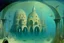 Placeholder: a fantastic underwater city with arches and domes by artists "Leonora Carrington" and "Piranesi"