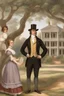 Placeholder: Illustrate a grand plantation setting in the 1800s, with Isaac Franklin and John Armfield as wealthy slave owners. Highlight their opulent lifestyle and the beginning of their partnership