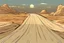 Placeholder: comic style, a road in a desert