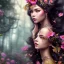 Placeholder: black skin fairy, beautiful portrait, flowery landscape