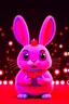 Placeholder: Smiling, happy, cute rabbit bunny robot working on a smartphone, long ears, lunar new year parade, celebration vibe, red main color, congratulation, gongxi facai, fireworks, 3d render, unreal engine 5