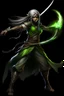 Placeholder: female Shadar-Kai wielding a Whip a whip made out of black thorns