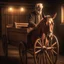 Placeholder: old man in stylish wooden horse wagon, motion blur, 8k, downlight, soft light, depth of field, photorealism, trending on art station, lotsa detail