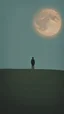 Placeholder: A solitary figure stands in the vastness of an open field, gazing at the distant horizon under a crescent moon. The photo focuses on the figure's face with an analog film photo style featuring a grainy texture and vintage aesthetics. A muted pastel color palette and minimalism create a mood of solitude with soft lighting from a low angle shot and rule of thirds composition. The wideangle lens captures the scene at twilight under a crescent moon. --ar 103:128 --style raw --v 5. 2