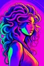 Placeholder: An alien woman with tentacles for hair in a retrowave theme