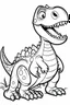 Placeholder: Generate an image of a friendly and fun dinosaur for a coloring book aimed at 4-year-olds. The drawing should be simple and easy to understand. Make sure the dinosaur looks friendly and is appropriate for children to color.