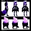 Placeholder: a fox fursona, darker colors, master quality, backlighting, soft lights, full body portrait, in frame, 8k, furry, fur, black and purple color pallet, fursona reference sheet,