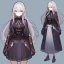 Placeholder: High quality, Detailed, Black long hair, Purple eyes, mouth open, blushing, rich clothes, concept art, clothes kinda reavling, skirt is short