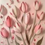 Placeholder: Tulips ,moodboard ,aesthetic tulips, light pink and creamy color collage, pattern wrapped in paper, flying petals embroied