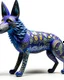 Placeholder: A violet ice elemental German shepherd designed in Indian Gond art painted by Karl Wiener