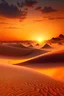 Placeholder: A realistic desert with sand dunes and a sunset